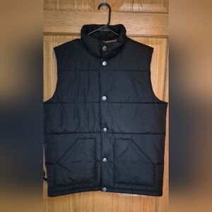 Lands' End Men's Large Black Lighthouse Puffer Vest NWT
